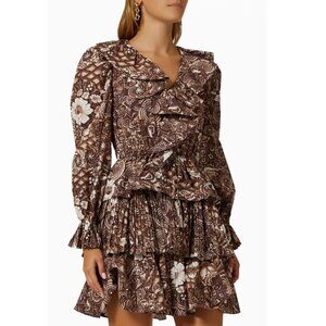 Ulla Johnson Lola Long Sleeve Floral Ruffle Mini Dress Size 4